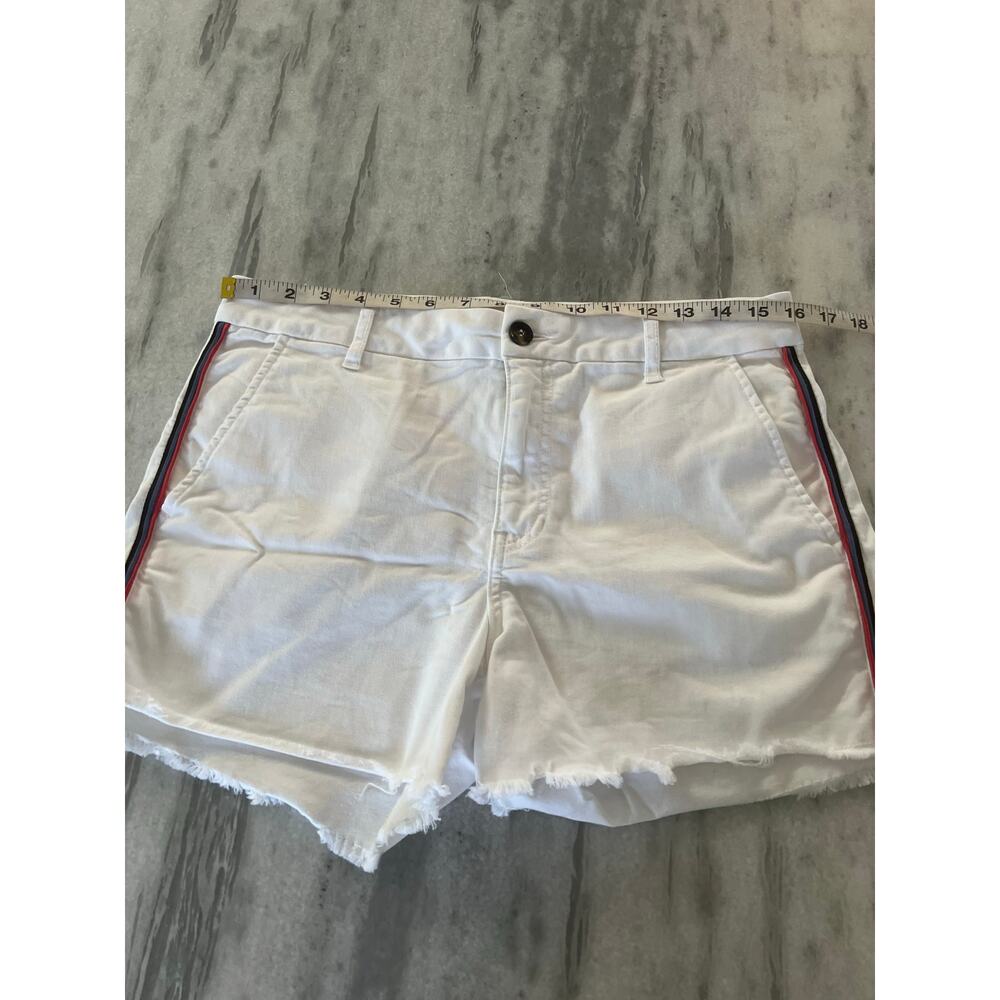 Sundry White Trouser Shorts Side Stripes Woman Size 28 Preppy Cut Offs Yacht - Picture 8 of 10
